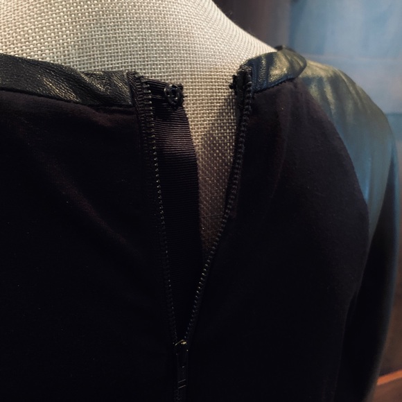 Milly Lamb Leather Scoop Neck Top - Picture 2 of 6